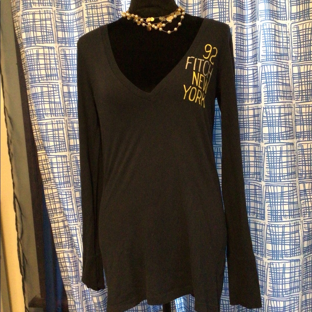 Navy Blue Abercrombie Long Sleeve Tee, Large